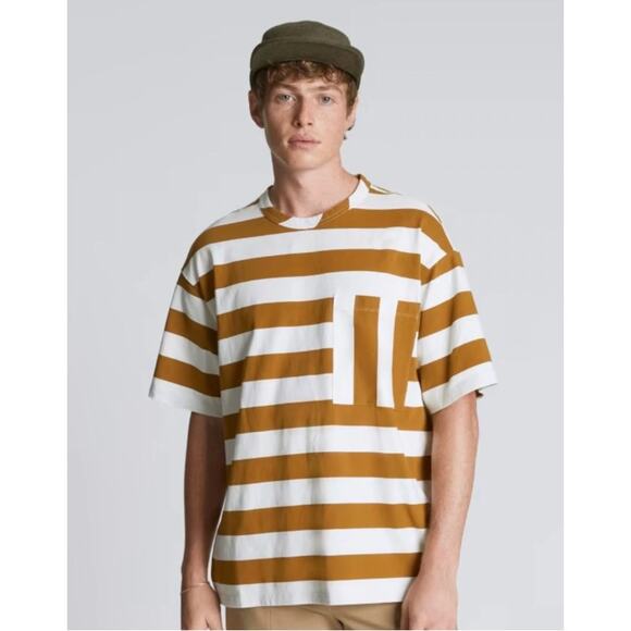 everlane burnt orange striped tee unisex - Picture 1 of 5
